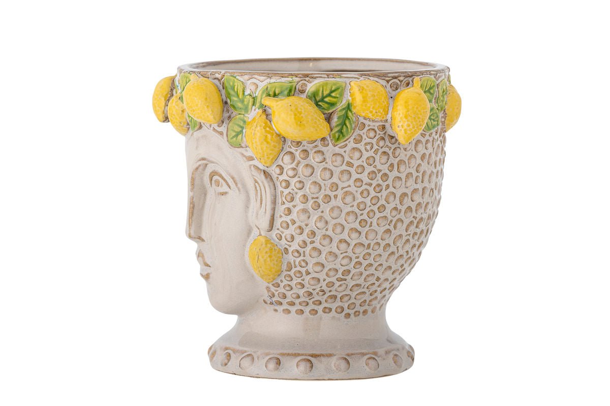 Luxusbetten24 Blumentopf Amalfi Gelbes Steingut
