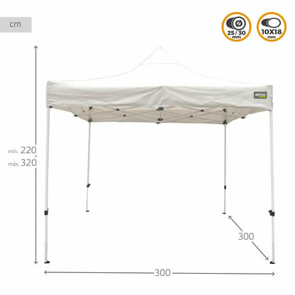 Aktive Pergola Tonnelle Blanco Acero 300x320x300 cm