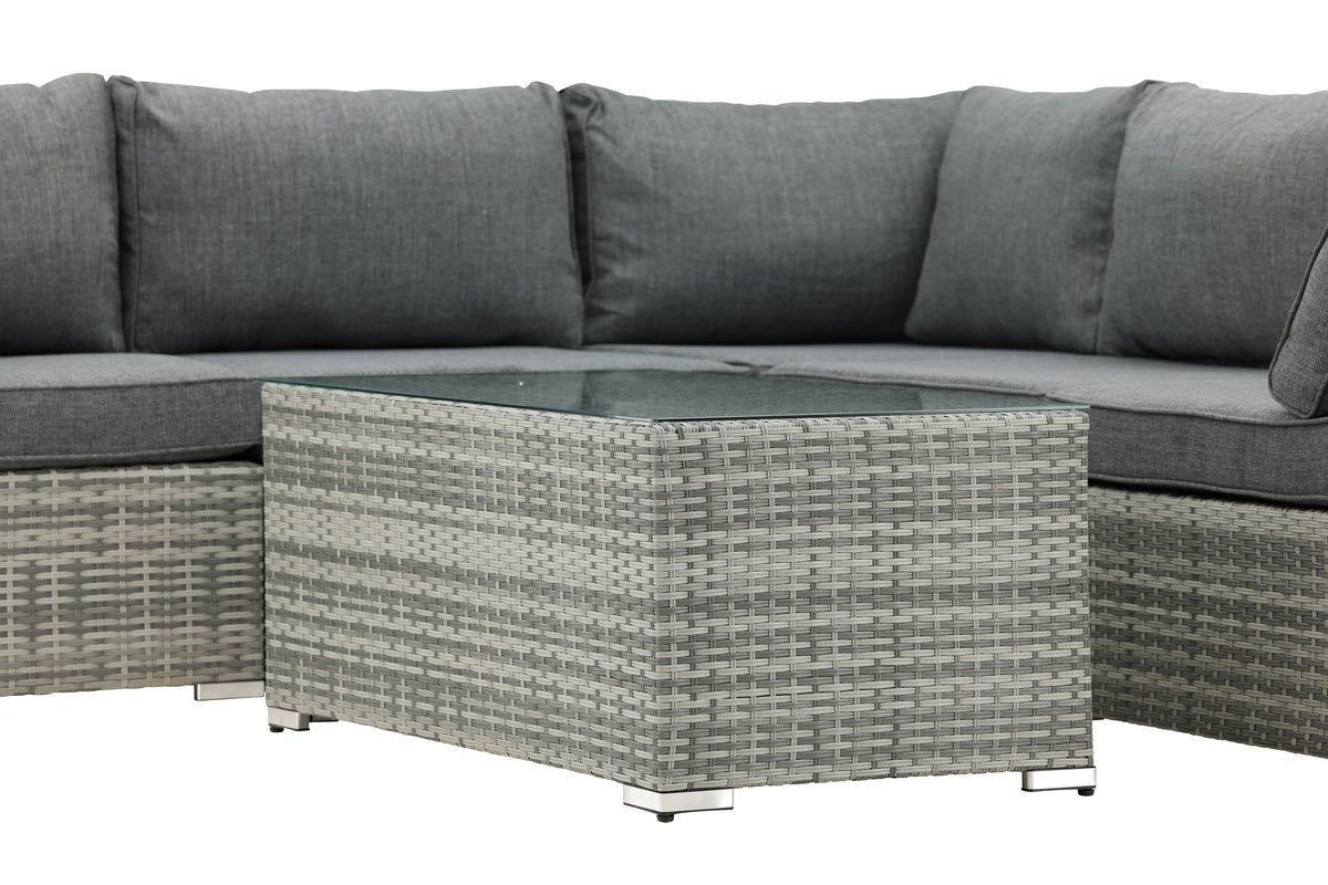Luxusbetten24 Panther Garten-Loungeset aus Kunstrattan, stilvoll, 3 Farben