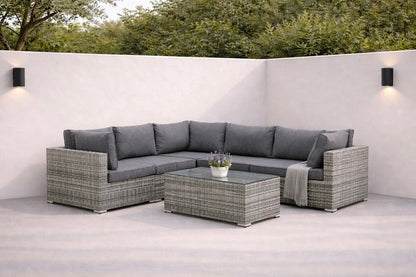 Luxusbetten24 Panther Garten-Loungeset aus Kunstrattan, stilvoll, 3 Farben