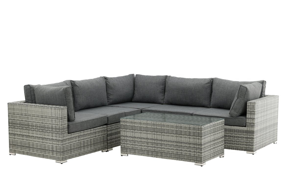 Luxusbetten24 Panther Garten-Loungeset aus Kunstrattan, stilvoll, 3 Farben