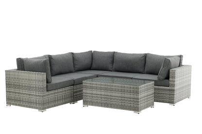 Luxusbetten24 Panther Garten-Loungeset aus Kunstrattan, stilvoll, 3 Farben