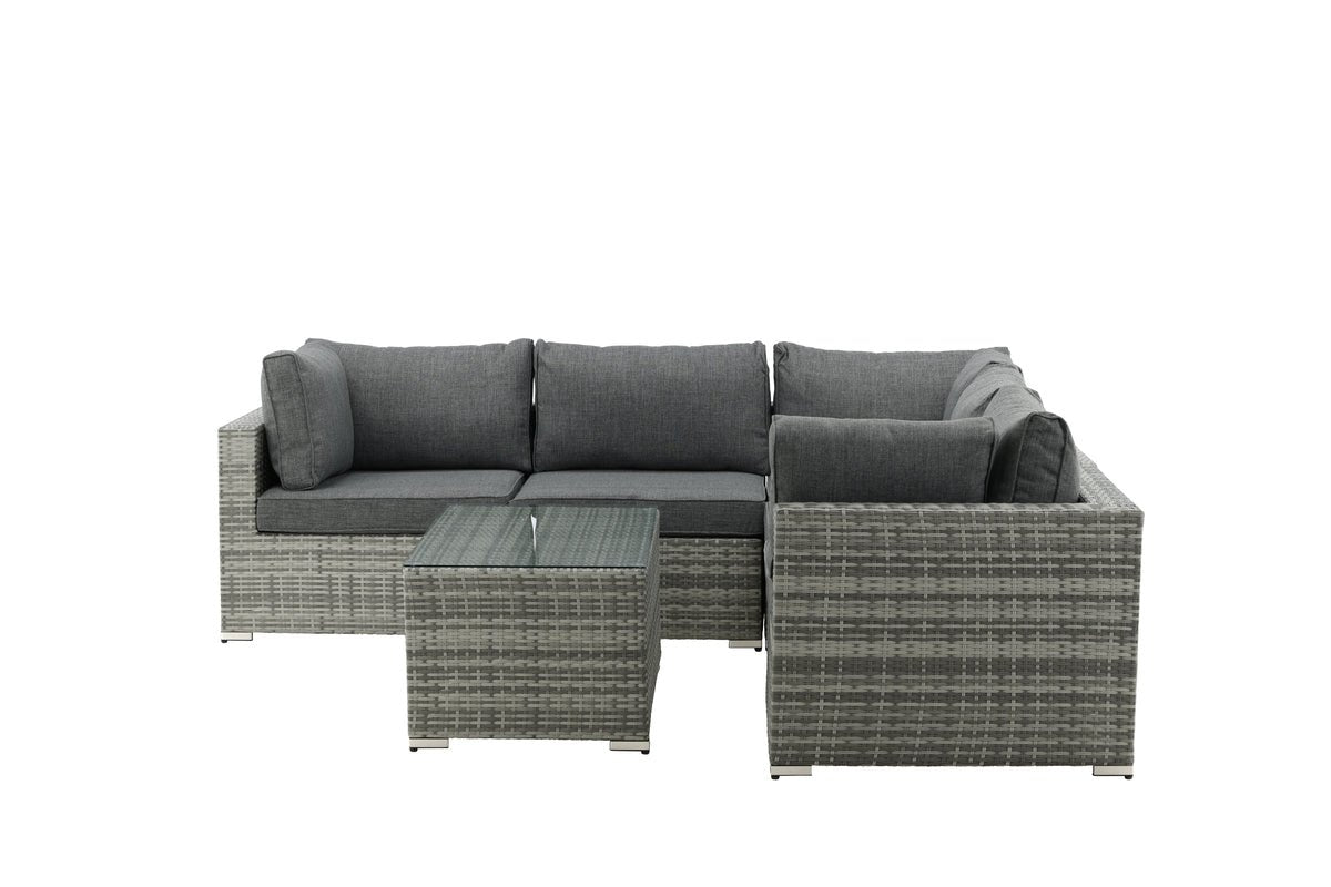 Luxusbetten24 Panther Garten-Loungeset aus Kunstrattan, stilvoll, 3 Farben