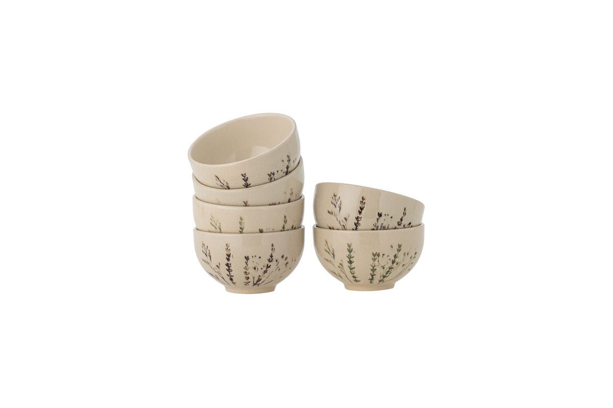 Luxusbetten24 Orelio Schale – Steingut 6er Set Natur Dekoration