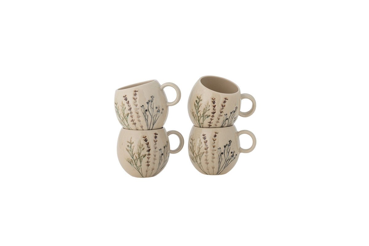 Becher Velour aus Steingut gefertigt 4er Set Multipack