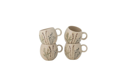 Becher Velour aus Steingut gefertigt 4er Set Multipack