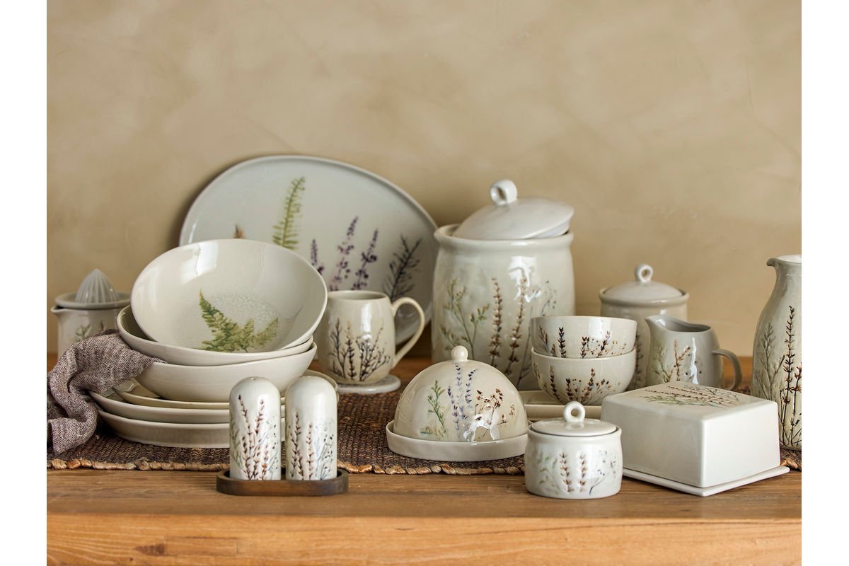 Solis Becher Set, 6er Stück, Natur, aus Steingut