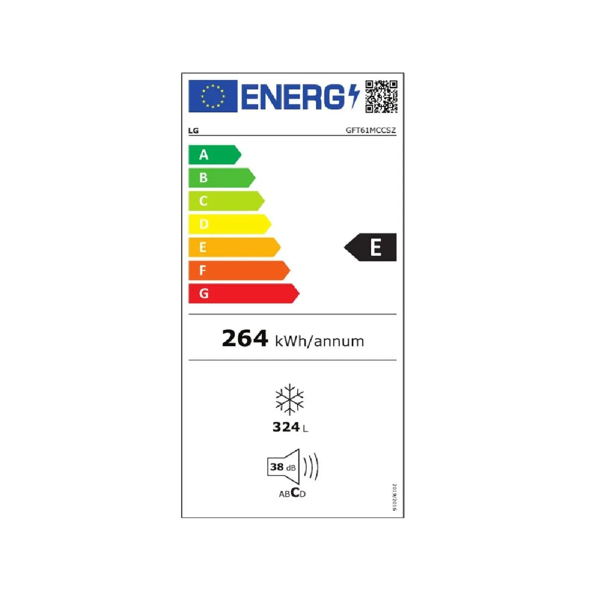 LG GFT61SWCSE Congelador Armario No Frost 324 L