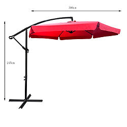 Akord Parasol de Jardín Octogonal Rojo 245×245 cm