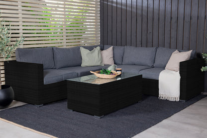 Luxusbetten24 Panther Garten-Loungeset aus Kunstrattan, stilvoll, 3 Farben