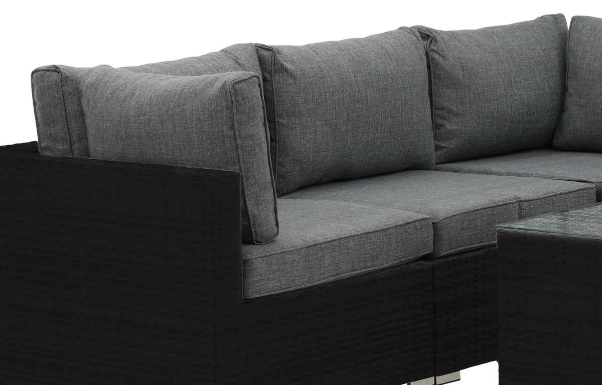 Luxusbetten24 Panther Garten-Loungeset aus Kunstrattan, stilvoll, 3 Farben