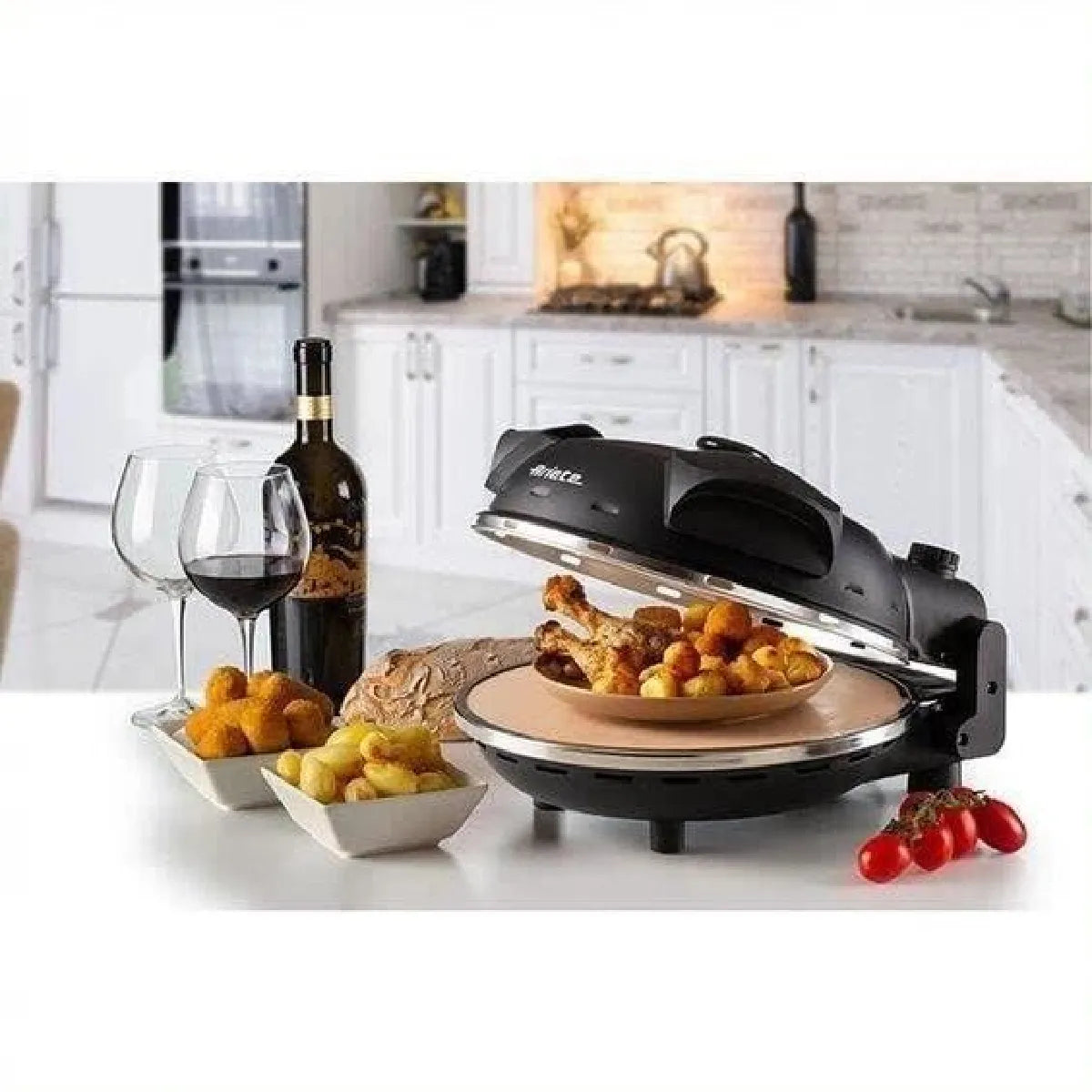 Ariete Horno de Pizza Eléctrico Piedra Refractaria Blanco