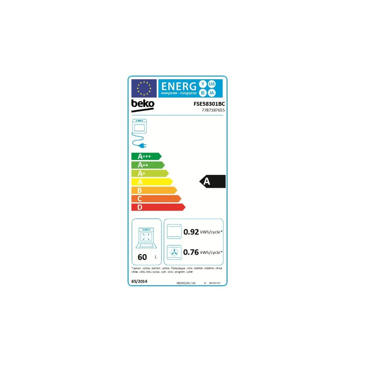 Beko FSE58301BC Cocina de Inducción3 Fogones Negro