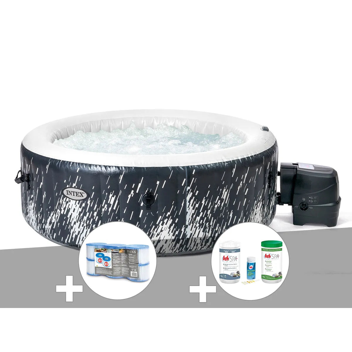 Kit Spa Gonflable Intex PureSpa Galaxie Rond Bulles 4 Places MKR00014316461