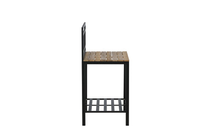 Luxusbetten24 Jana Ablagetisch Outdoor‑Küchenmodul mit Teakholz‑Arbeitsfläche für Garten