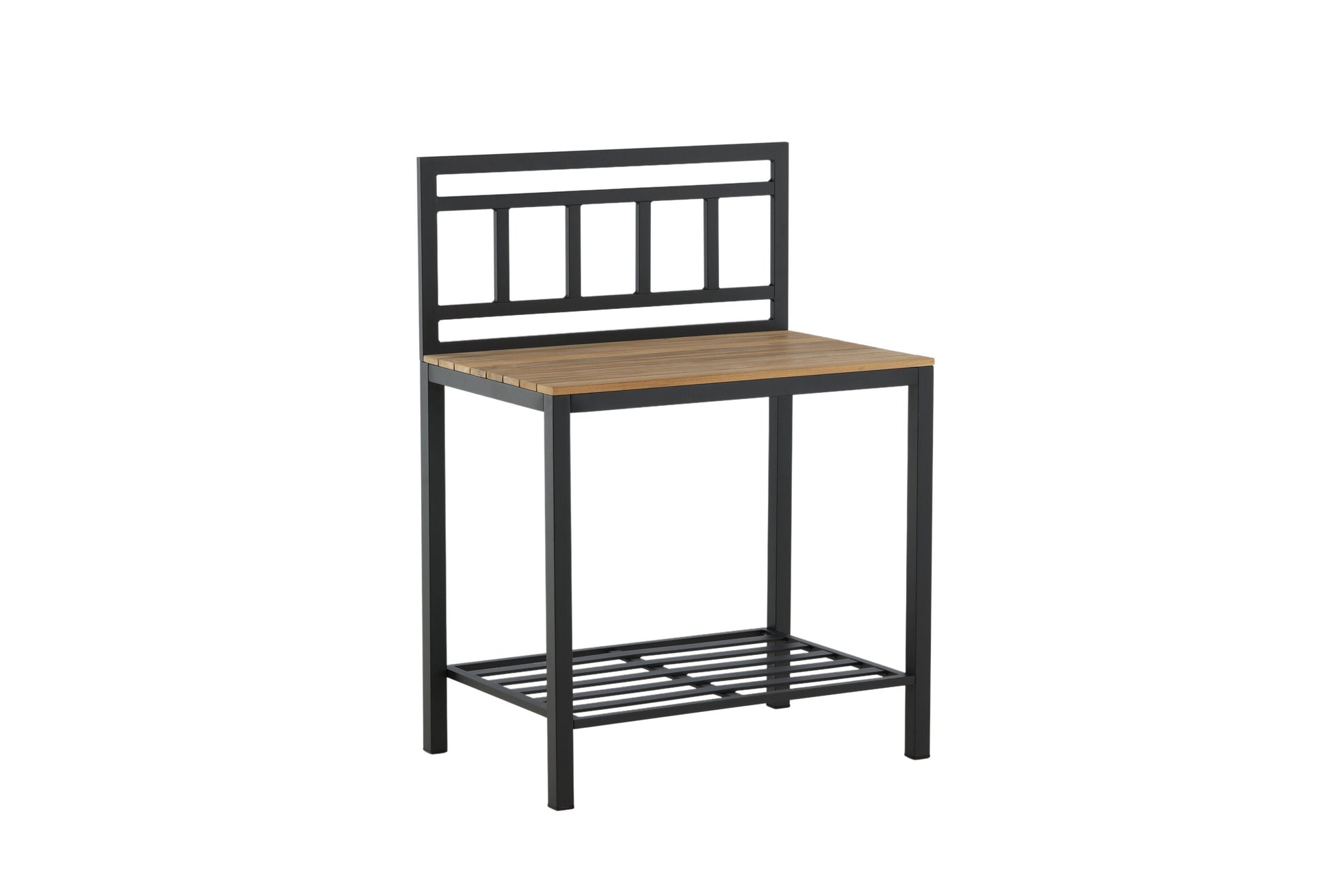 Luxusbetten24 Jana Ablagetisch Outdoor‑Küchenmodul mit Teakholz‑Arbeitsfläche für Garten