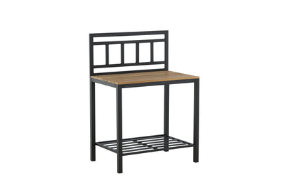 Luxusbetten24 Jana Ablagetisch Outdoor‑Küchenmodul mit Teakholz‑Arbeitsfläche für Garten