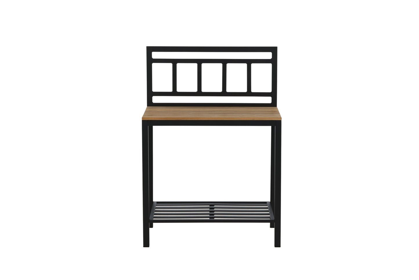 Luxusbetten24 Jana Ablagetisch Outdoor‑Küchenmodul mit Teakholz‑Arbeitsfläche für Garten