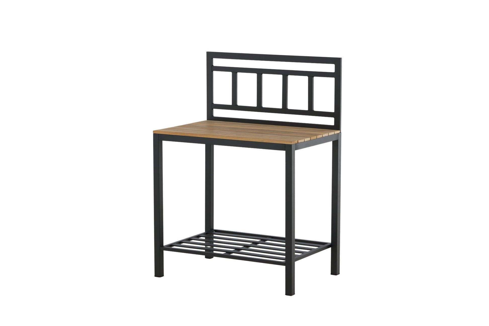 Luxusbetten24 Jana Ablagetisch Outdoor‑Küchenmodul mit Teakholz‑Arbeitsfläche für Garten