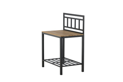 Luxusbetten24 Jana Ablagetisch Outdoor‑Küchenmodul mit Teakholz‑Arbeitsfläche für Garten