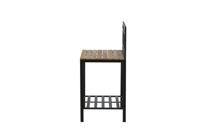 Luxusbetten24 Jana Ablagetisch Outdoor‑Küchenmodul mit Teakholz‑Arbeitsfläche für Garten