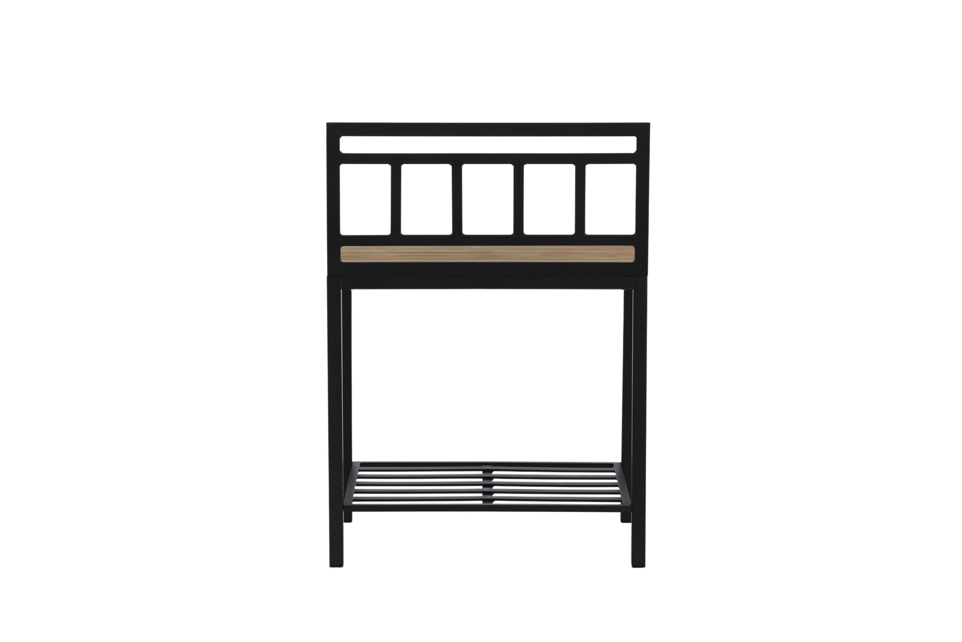 Luxusbetten24 Jana Ablagetisch Outdoor‑Küchenmodul mit Teakholz‑Arbeitsfläche für Garten