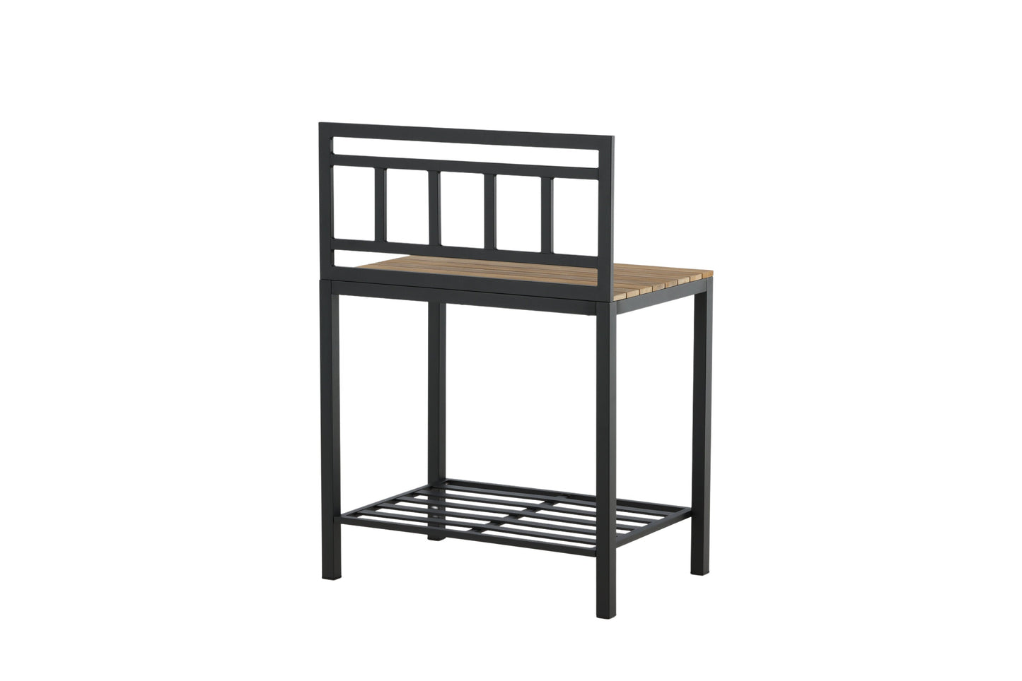 Luxusbetten24 Jana Ablagetisch Outdoor‑Küchenmodul mit Teakholz‑Arbeitsfläche für Garten