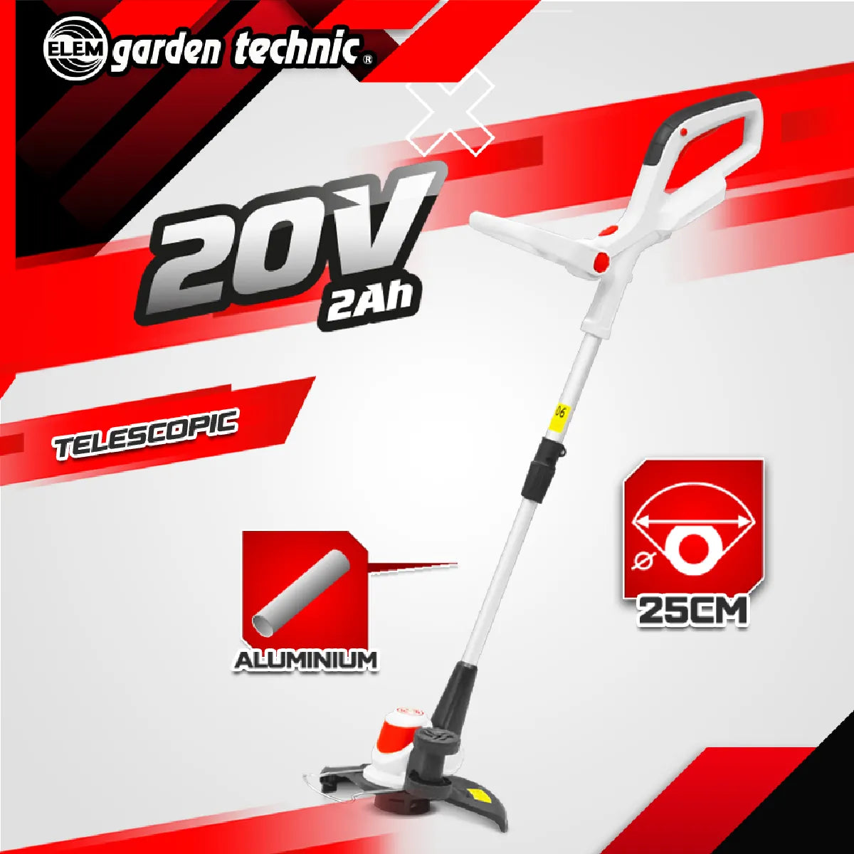 Elem Cortacésped Technic Kit Eléctrico con Bordes 20V