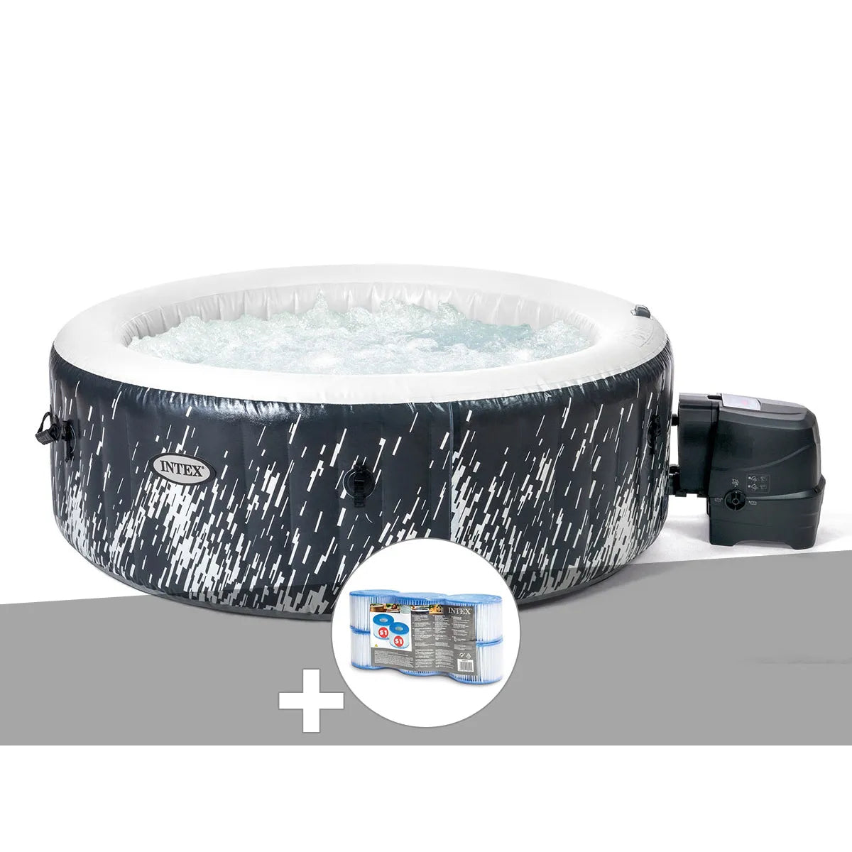 Kit Spa Gonflable Intex PureSpa Galaxie Rond Bulles 4 Places MKR00014316480