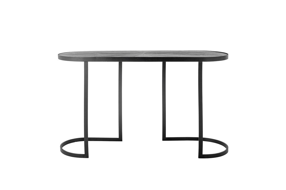 Luxusbetten24 Elvo Konsolentisch Modernes Schwarz Metall Oval Design