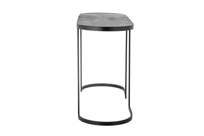 Luxusbetten24 Elvo Konsolentisch Modernes Schwarz Metall Oval Design