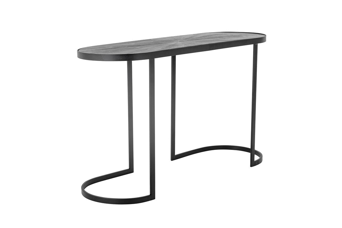 Luxusbetten24 Elvo Konsolentisch Modernes Schwarz Metall Oval Design