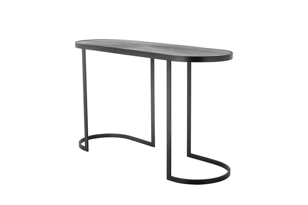 Luxusbetten24 Elvo Konsolentisch Modernes Schwarz Metall Oval Design