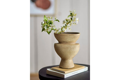 Luxusbetten24 Elvara Vase Terrakotta Natur Handgefertigt Elegante Dekoration