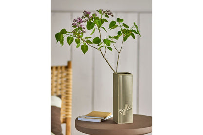 Luxusbetten24 Orlina Handgefertigte Braune Steingut Vase Wohnzimmer Dekor
