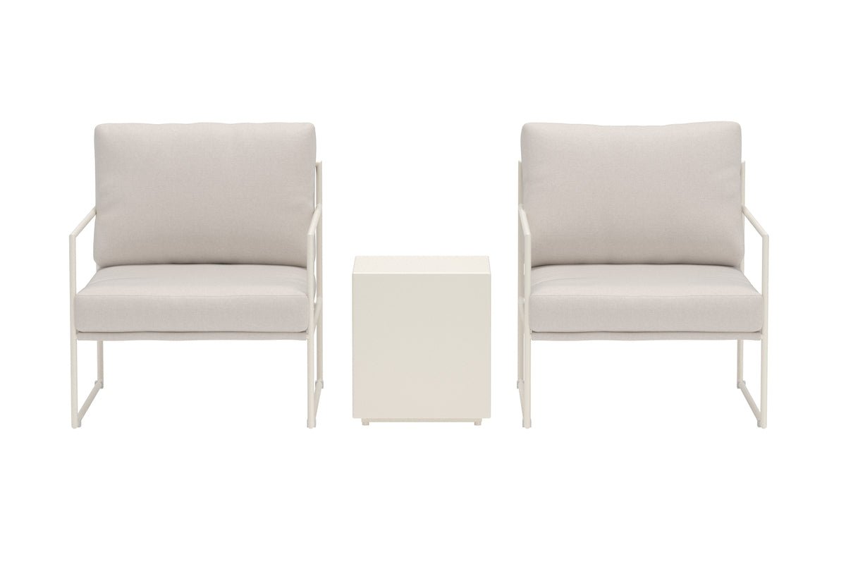 Luxusbetten24 Karino Garten Lounge Set, 3‑teiliges Komplett Beige