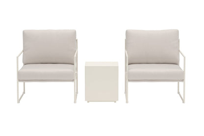 Luxusbetten24 Karino Garten Lounge Set, 3‑teiliges Komplett Beige