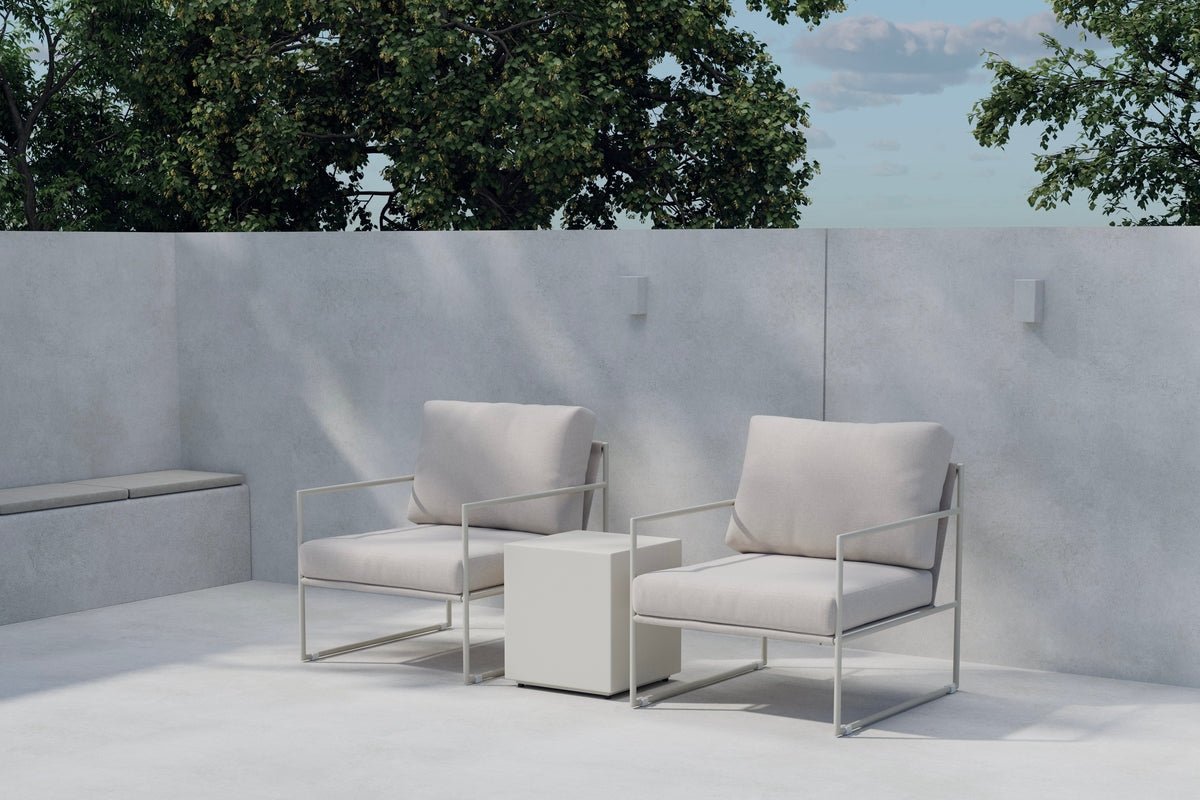 Luxusbetten24 Karino Garten Lounge Set, 3‑teiliges Komplett Beige