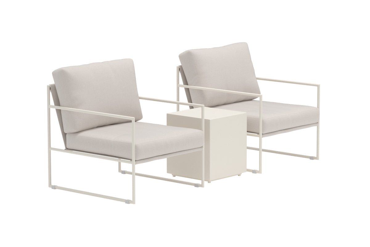 Luxusbetten24 Karino Garten Lounge Set, 3‑teiliges Komplett Beige