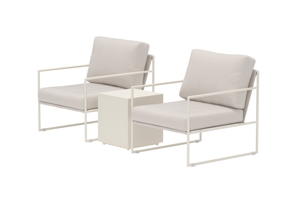 Luxusbetten24 Karino Garten Lounge Set, 3‑teiliges Komplett Beige