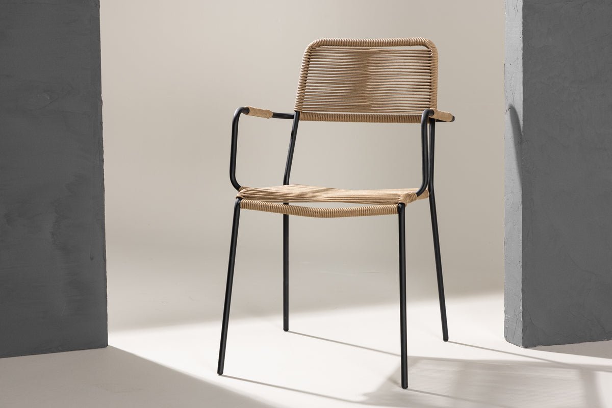 Lorano Gartenstuhl Braun – Modernes Outdoor-Design mit Polyesterseil Komfort