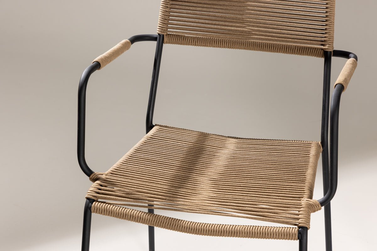 Lorano Gartenstuhl Braun – Modernes Outdoor-Design mit Polyesterseil Komfort