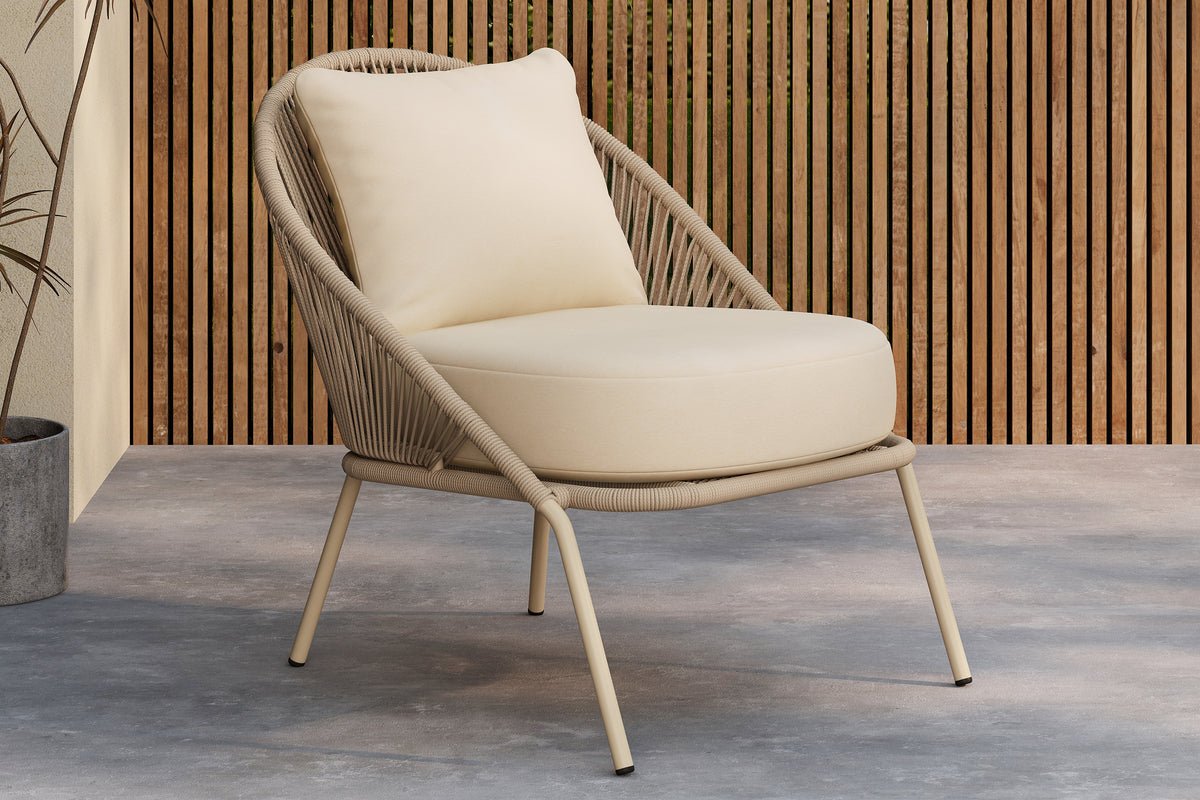 Luxusbetten24 Orlina Garten Loungesessel, 2er Set, Beige Outdoor