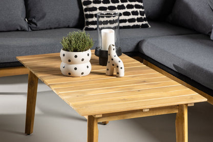 Luxusbetten24 Renavo Garten Lounge Set 2‑teilig, Akazie & Polyester, Schwarz