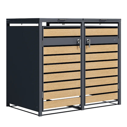 Axi House Cajón de basura 1.32x0.8x1.16 m – Acero Galvanizado Anthracite/Gris