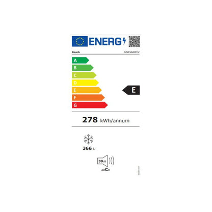 Bosch GSN58AWEV Congelador NoFrost Digital VarioZone 365L Blanco