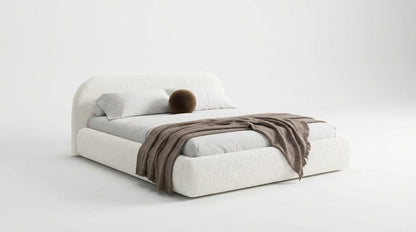 Luxusbetten24 Luma Designer Polsterbett Bouclé mit Stauraum Schlafzimmer