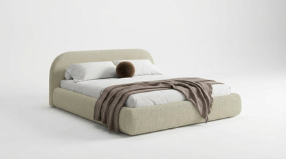 Luxusbetten24 Luma Designer Polsterbett Bouclé mit Stauraum Schlafzimmer