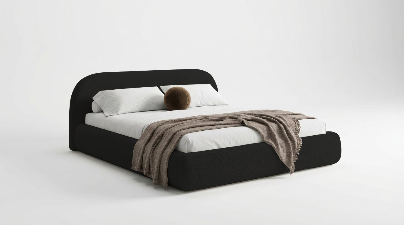 Luxusbetten24 Luma Designer Polsterbett Bouclé mit Stauraum Schlafzimmer
