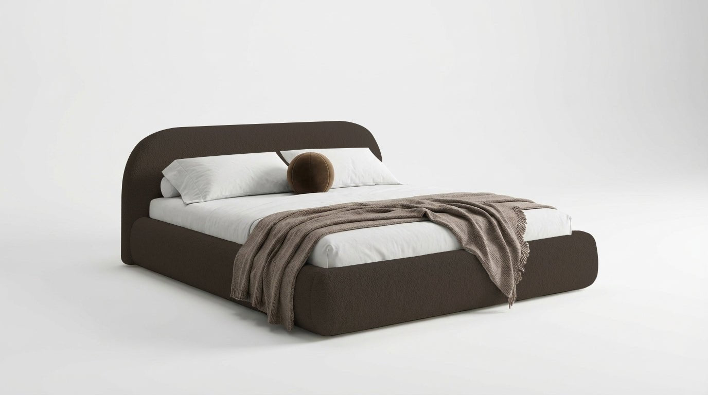 Luxusbetten24 Luma Designer Polsterbett Bouclé mit Stauraum Schlafzimmer
